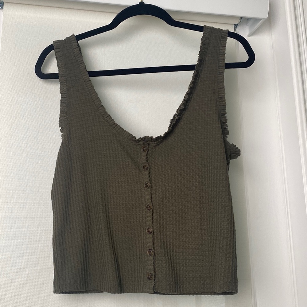 Lightweight Hunter Green Flowy Tank Top